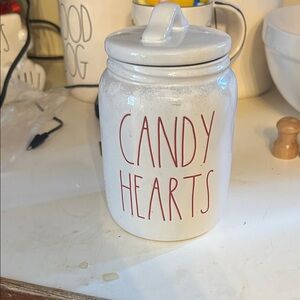 Rae Dunn White Candy Hearts Jar